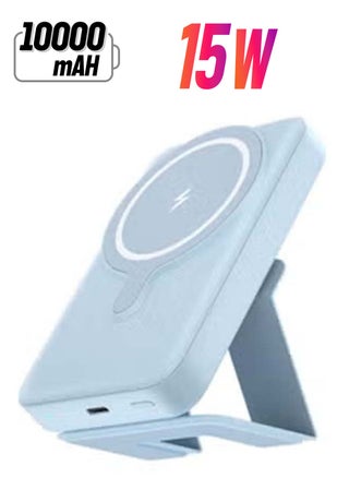 Magnetic Wireless Portable Charger 10000mAh MagSafe Battery Pack 15W Fast Charging USB-C Power Bank Foldable Stand Compatible iPhone 14/13/12 Pro Max Plus Mini (Blue) - pzsku/ZD58AF3B2702DBC2A8984Z/45/_/1740033916/1c96487f-aae8-4fdf-b790-38b94b8424ca