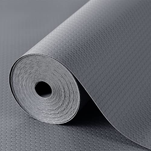StaHom Shelf Liners for Kitchen Cabinets Refrigerator Liners Waterproof & Oil-Proof Kitchen Cupboard Liner Plastic Drawer Mats EVA Non Adhesive Fridge Liner for Shelves Gray 11.8 x 59 Inch - Image 1
