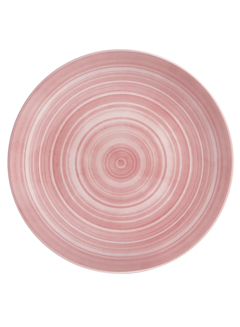 Shallow Shallow Porcelain Arlo Dinner Set, 12 Pieces, Pink & White, (4 Dinner Plates, 4 Side Plates, 4 Small Bowl)