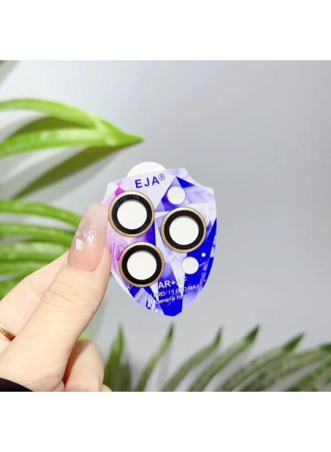 Applicable To IPhone16ProMax Eagle Eye Lens Film 15/14PROMAX Scarlet Shield AR AF Electroplated Fingerprint Oil-Color:Imitation Ar+af High Quality (brown)-Dimensions:IP 13mini With Packing - Image 4
