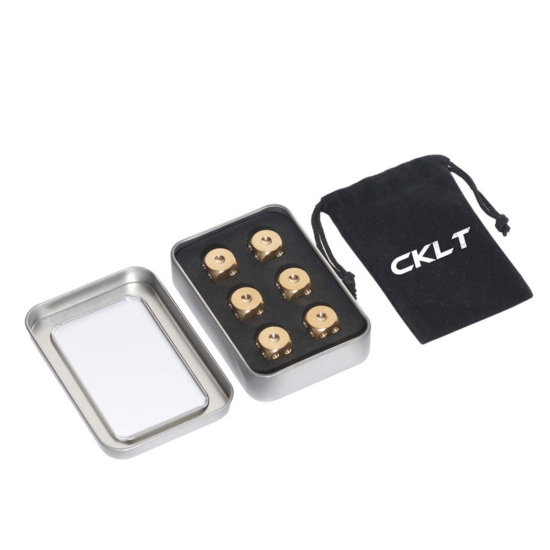 CKLT Metal Dice Set 6pcs, Solid Brass Dice with Gift Metal Case and Portable Bag, 6 Sided Metal Dice for Tables Board Game, Poker Party Role Playing Games - Image 4
