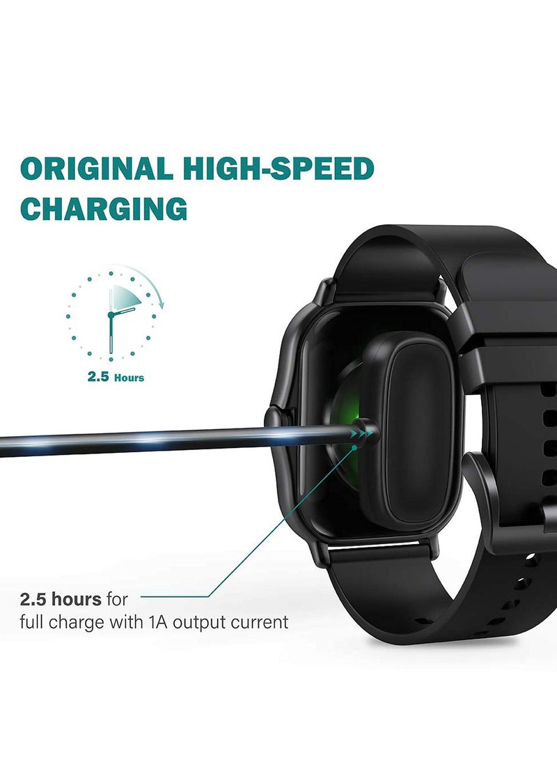 USB Charging Cable Charger Adapter Compatible With Amazfit T-Rex Pro GTR 2e SIM A2014 T-Rex Pro A2011 Amazfit GTS2 Mini Amazfit Pop Pro (Black) - Image 5