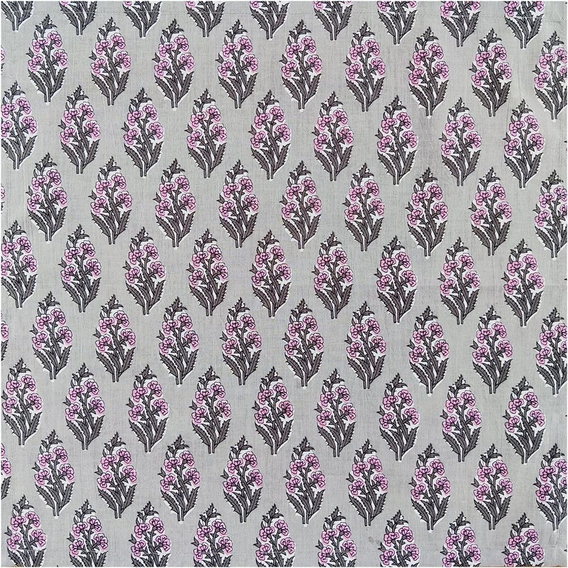 AVKA Studio Thin Cotton Dinner Napkins 18x18 in  Washable Cloth Soft Napkins Set of 12  Everyday Use or Dinner Party and Events  Grey and Pink Floral Lightweight Indian Block Print Soft Fabric - Image 5