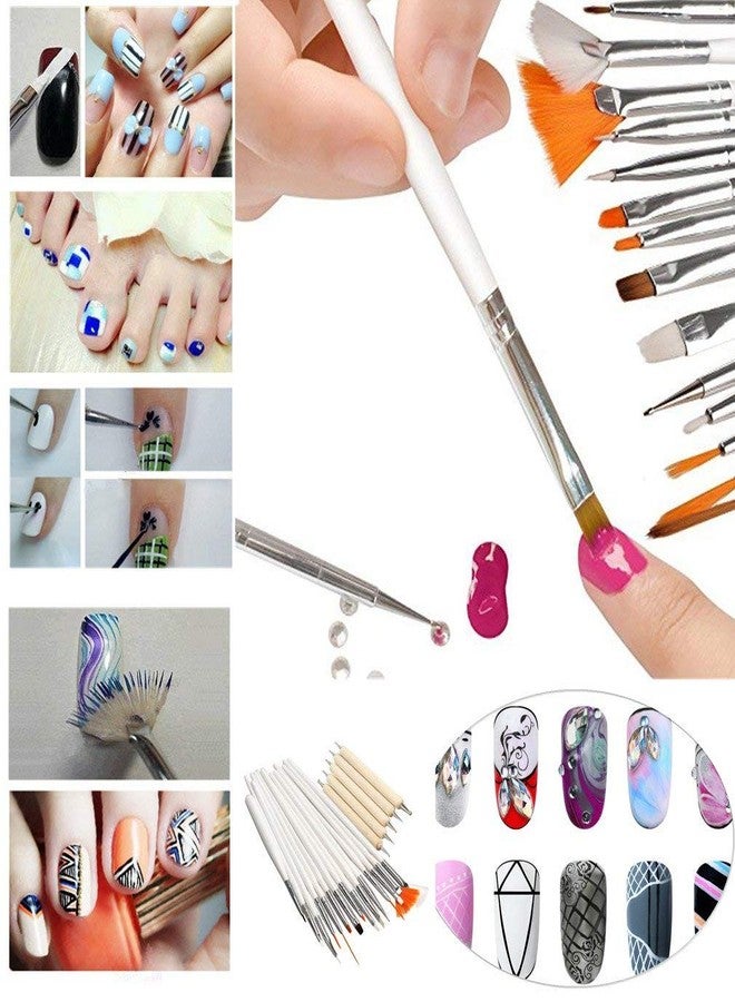 SHIVEXIM® 15 Nail Art Brush Set - Synthetic Fibers - Perfect for Everyday Use and Nail Art Designing - Image 4
