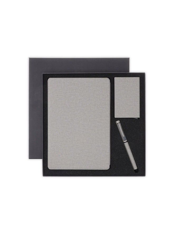 SANTHOME CHANGE ZERO Sustainable Gift Set with Refillable Notebook, Pen & Cardholder - Grey - Image 1