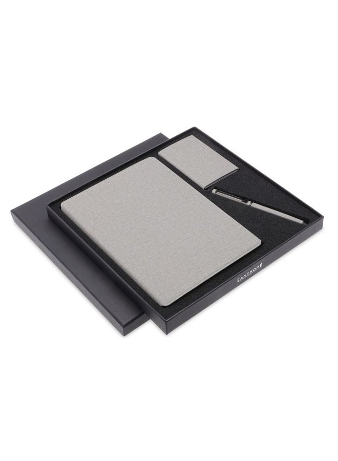 SANTHOME CHANGE ZERO Sustainable Gift Set with Refillable Notebook, Pen & Cardholder - Grey - Image 5