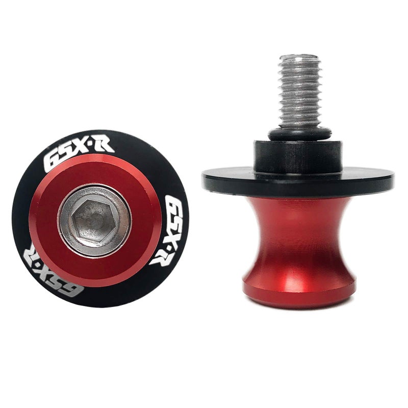 Generic YIMOTO 8MM M8 X 1.5 Motorcycle Swing arm Sliders Spools CNC Aluninum Swing Arm Stand Screws 2PCS for Suzuki GSX-R 600 GSX-R 750 GSX-R 1000 (Red)  - Image 2