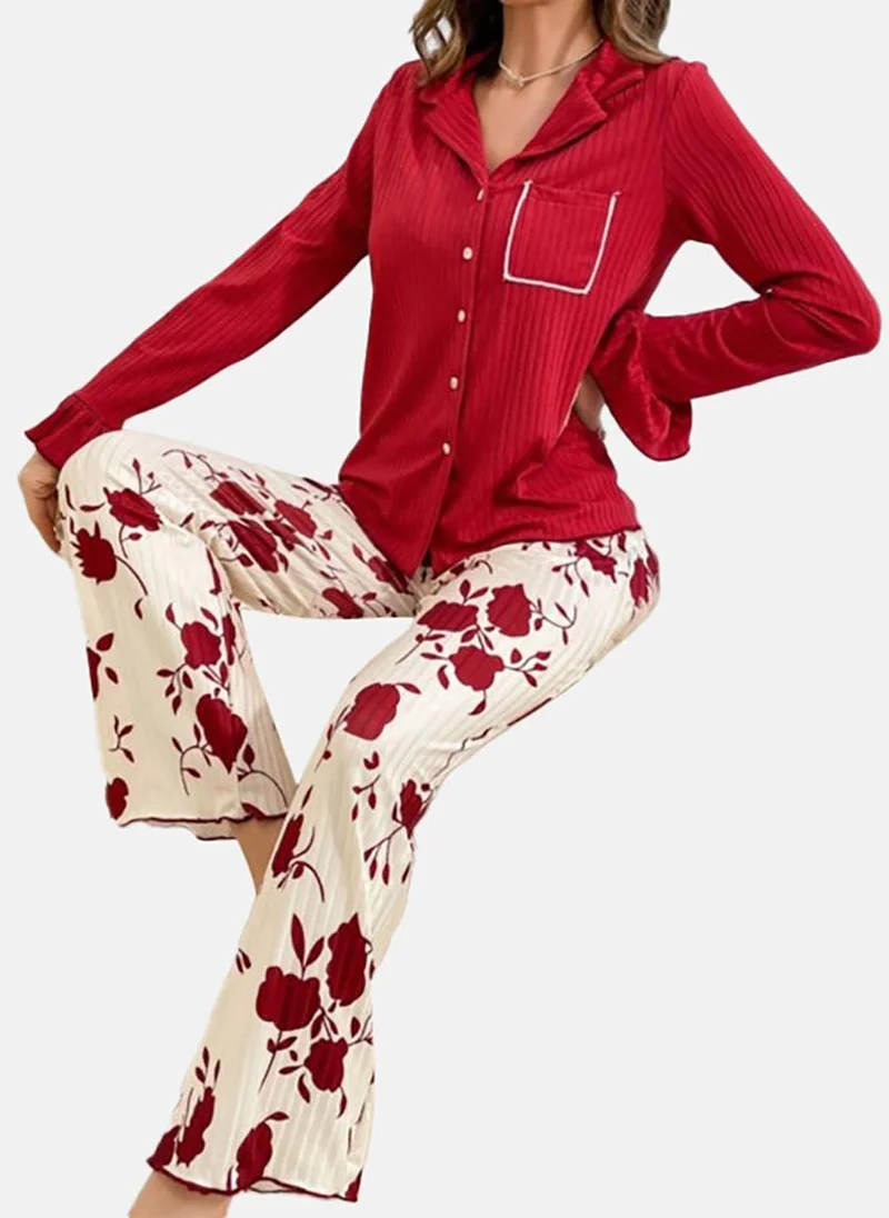 يونيكي Red Printed Pyjamas & Shirt