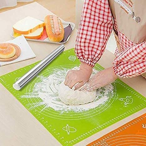Carrot - Silicone Baking Mat Silicone Chapati Atta Kneading Mat Non-Stick Fondant Rolling Mat Stretchable for Kitchen Roti Chapati (Baking Mat 50 * 40 cm) (Green, 1) - Image 4