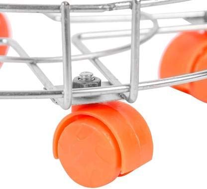Generic Deal Buy Premium Stainless Steel LPG Gas Cylinder Trolley with Heavy Duty 360 Degree Rotating Metal Wheels for Home Cylinder 1 PC Random Design and Colors will be Given - Image 2