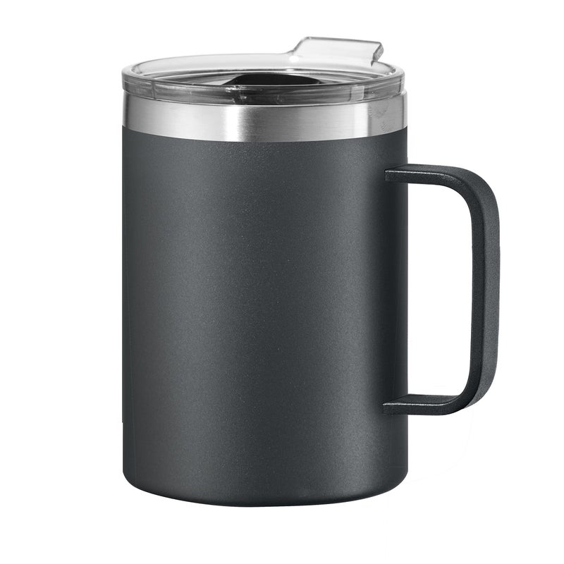 OGGI ThermoMug Stainless Steel Insulated Mug Double Wall Vacuum Insulated wHandle Lid Coffee Cup Camping Mug Travel Thermos 14oz420ml Black