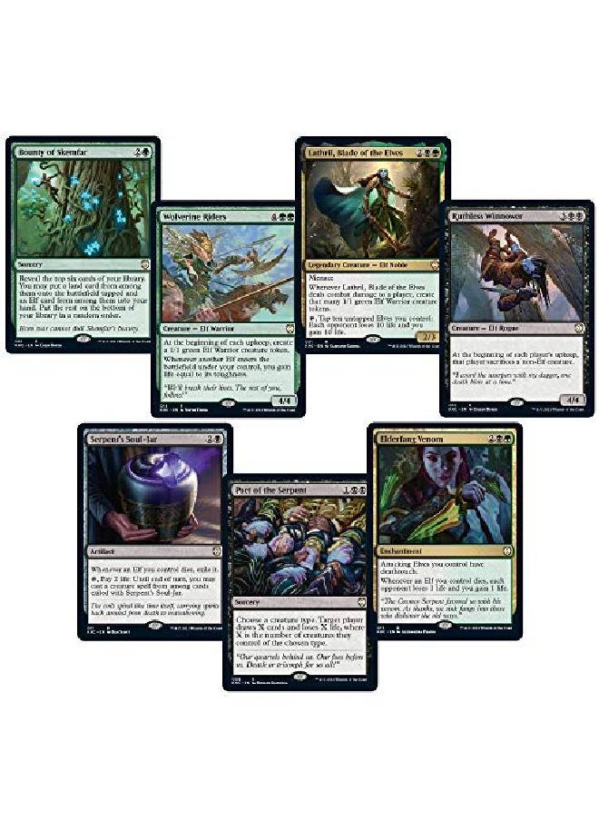 Magic the Gathering - Kaldheim Commander Deck Elven Empire ; 100 Card Readytoplay Deck ; Greenblack - Image 1