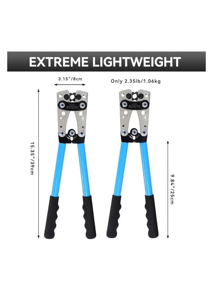 PROMASS Battery Cable Crimping Tool Kit, AWG 1/0-8 with 60PCS Copper Ring Terminals, 8 Sizes, Heavy Duty Lug Crimper for Wire Lugs, Battery Terminals, Copper Lugs  - Image 5