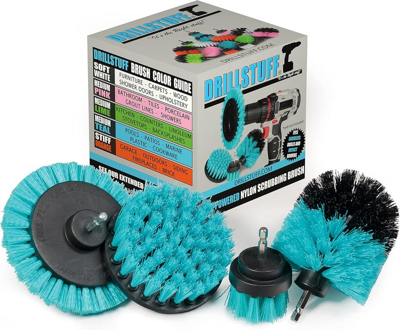 Drillstuff Aquatic Cleaning Supplies - Boat Cleaning Accessories - Hull Cleaning Brush Set - Boat Scrubbing Deck Brush - Spinning Drill Heads Brush Kit - Barnacle Removing Tool - Tank Cleaning Brushes - Aquatic - Image 1
