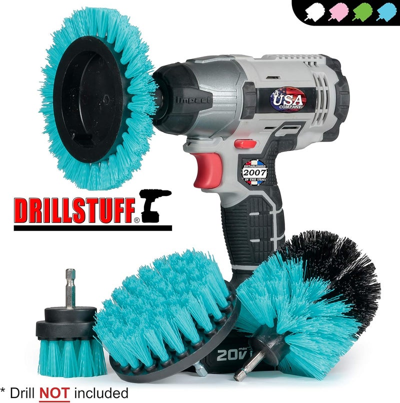 Drillstuff Aquatic Cleaning Supplies - Boat Cleaning Accessories - Hull Cleaning Brush Set - Boat Scrubbing Deck Brush - Spinning Drill Heads Brush Kit - Barnacle Removing Tool - Tank Cleaning Brushes - Aquatic - Image 4