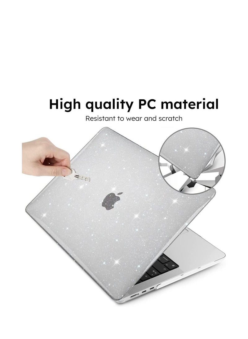 Generic 3 in 1 Hard Case Compatible with MacBook Air 13.6 inch 2022 A2681 M2 Chip and 2024 A3113 M3 Chip  and 2025 A3240 M4 Chip  with Retina Display, Glitter Hard Shell Case + TPU Keyboard Cover + Screen Protector ,Sparkly Clear  - Image 2