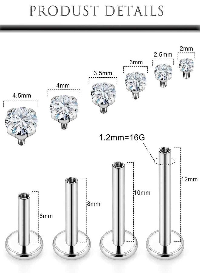 Hoeudjo Tragus Piercing Jewelry Stainless Steel Medusa Piercing Jewelry 16g Lip Piercings for Women Monroe Lip Rings Different Size Conch Cartilage Helix Earring Stud Bar Length 6/8/10/12mm - Image 2