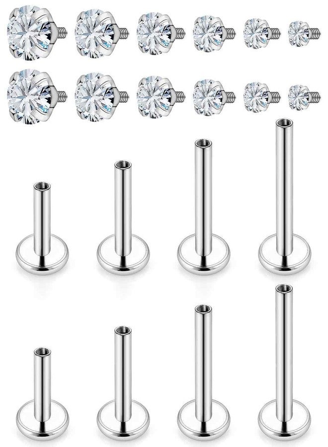 Hoeudjo Tragus Piercing Jewelry Stainless Steel Medusa Piercing Jewelry 16g Lip Piercings for Women Monroe Lip Rings Different Size Conch Cartilage Helix Earring Stud Bar Length 6/8/10/12mm - Image 1