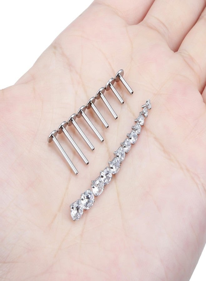 Hoeudjo Tragus Piercing Jewelry Stainless Steel Medusa Piercing Jewelry 16g Lip Piercings for Women Monroe Lip Rings Different Size Conch Cartilage Helix Earring Stud Bar Length 6/8/10/12mm - Image 4