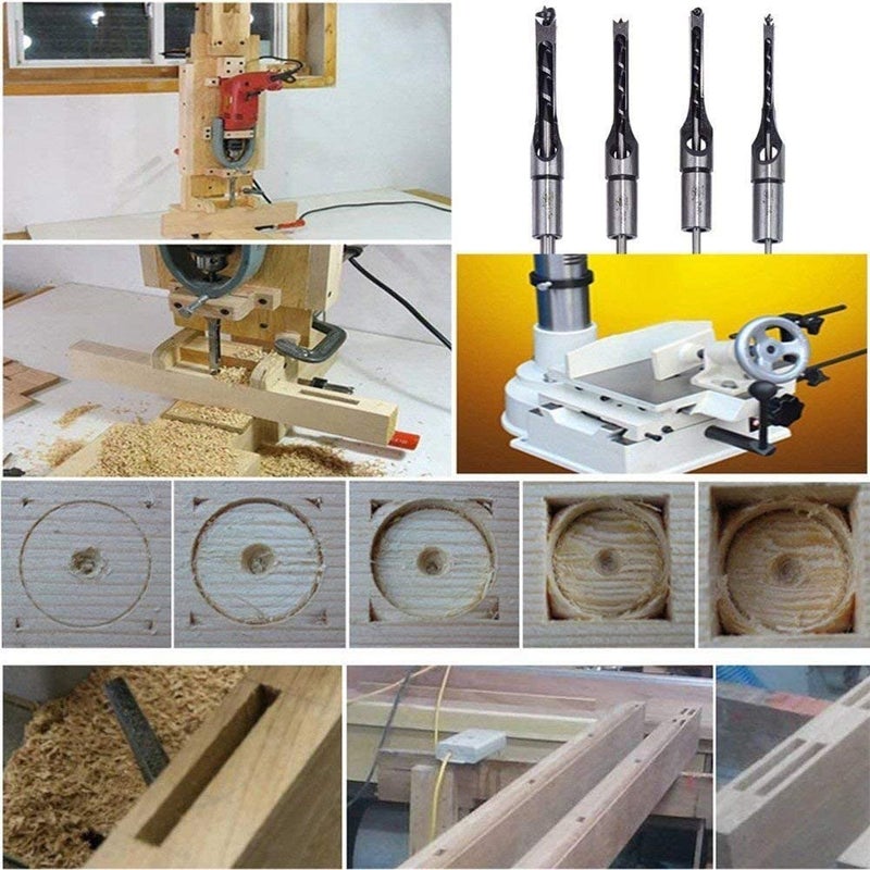 YADAV 5 Pcs Squarehole Saw Auger Drill Bit Mortising Chisel Woodworking Tool Chisel Drill - Image 4