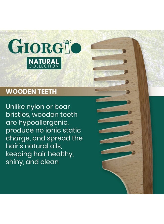 Giorgio Gionat5 Natural Wooden Detangling Comb With Comfortable Handle Wide Tooth Comb For Curly Hair Bamboo And Beechwood Hair Combs For Thick Hair Organic Wooden Hair Comb For Men And Women - Image 4
