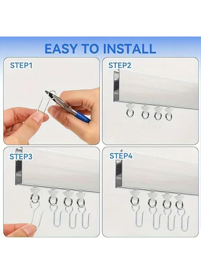 60 Hook Curtain Accessories Set Metal S Hooks For Hanging Curtains - Image 4