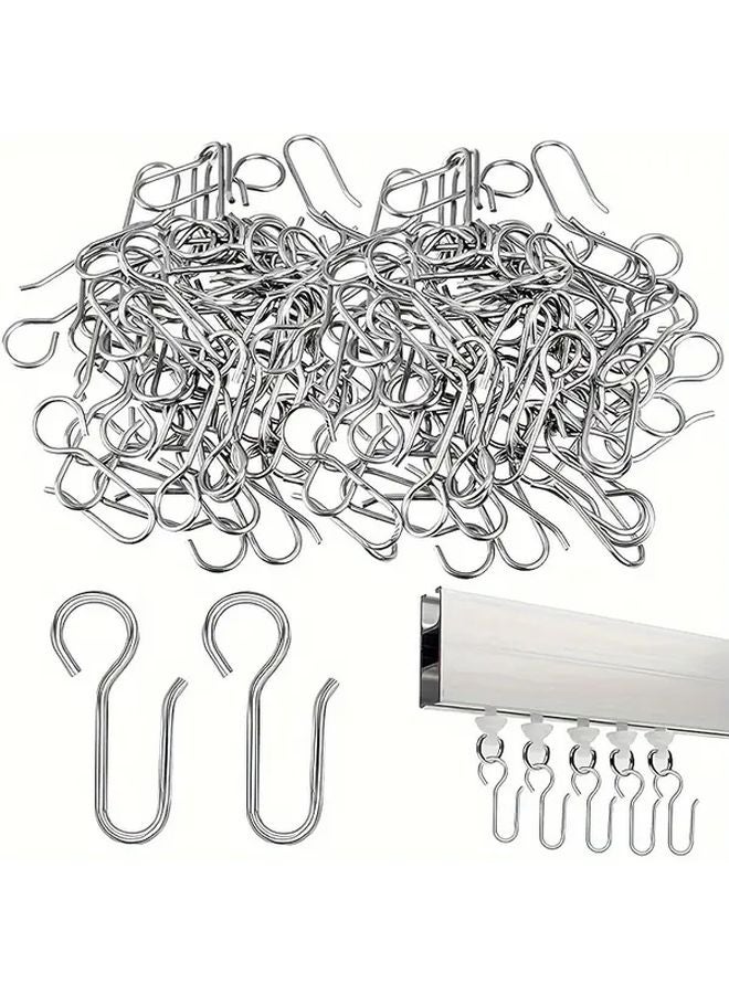 60 Hook Curtain Accessories Set Metal S Hooks For Hanging Curtains - Image 1
