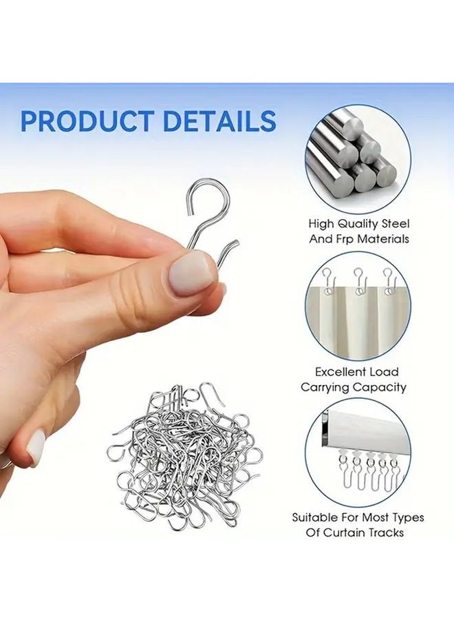 60 Hook Curtain Accessories Set Metal S Hooks For Hanging Curtains - Image 5