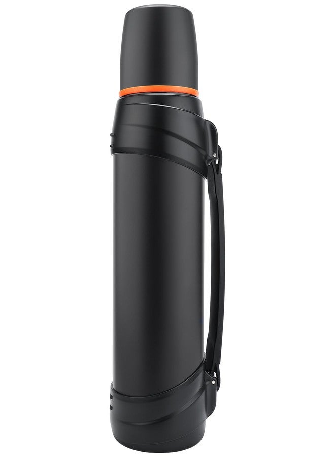 Olerd Thermos Flask, 2.5 L, Stainless Steel Water Bottle, Camping, 24 Hours Hot & Cold, Insulated Bottle BPA-Free with 2 Cups, Thermos Flask for Sports, Fitness, Outdoor, Hiking (Black) - Image 1