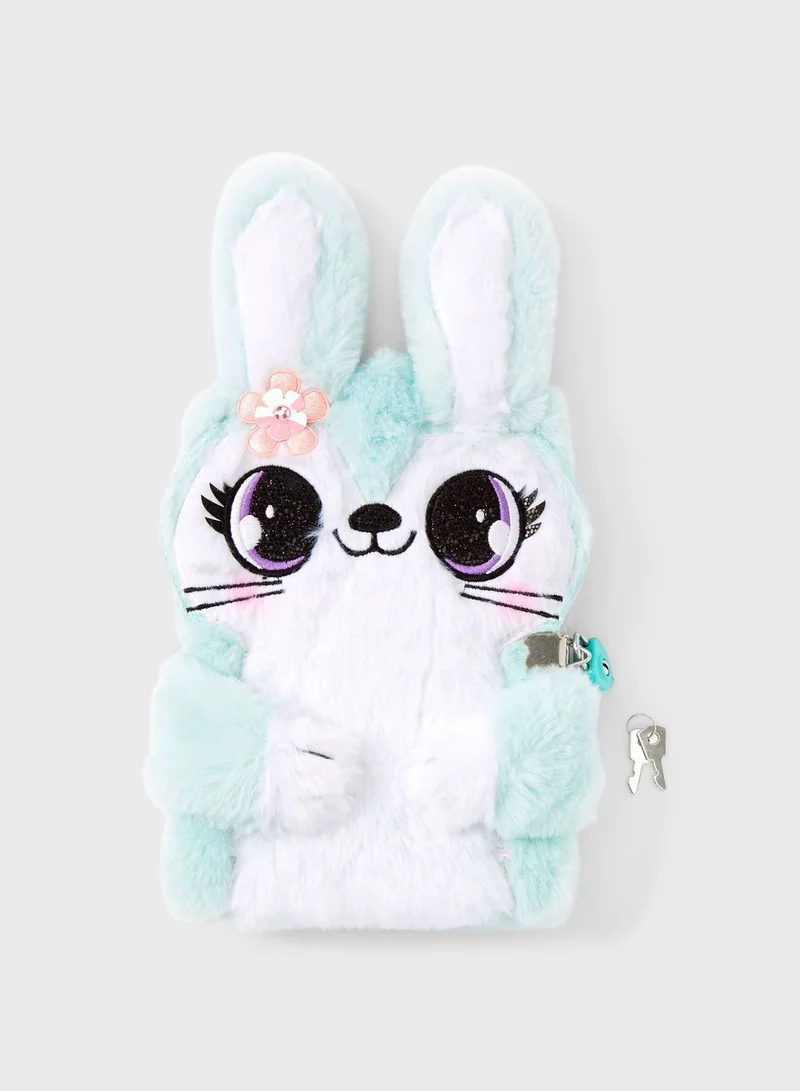 Claires Jade The Bunny Plush Lock Diary