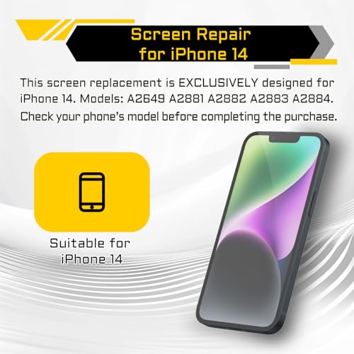 DGSCSMY Screen Replacement for iPhone 14 6.1" LCD Display Digitizer Front Speaker Proximity Sensor 3D Touch Full Assembly Repair Fix Tools Kit A2882 A2649 A2881 A2884 A2883 - Image 2