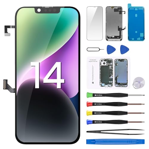 DGSCSMY Screen Replacement for iPhone 14 6.1" LCD Display Digitizer Front Speaker Proximity Sensor 3D Touch Full Assembly Repair Fix Tools Kit A2882 A2649 A2881 A2884 A2883 - Image 1