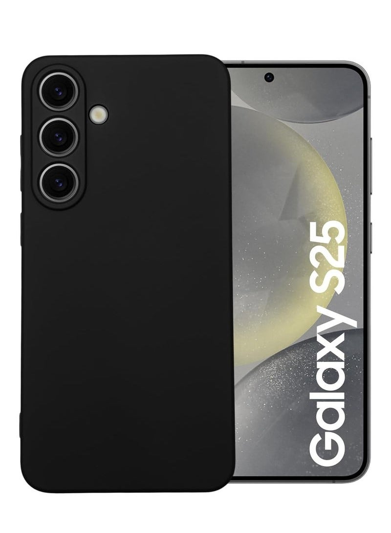 TIGER Samsung Galaxy S25 Case Cover || Scratch-Resistant Liquid Silicone Case | Shockproof Bumper | Anti-Fingerprint Full-Body Protective Cover | Slim & Lightweight | Soft-Touch Matte Finish | Precision Cutouts | Camera & Screen Protection | Durable, Flexible & Easy to Clean | Black - Image 1