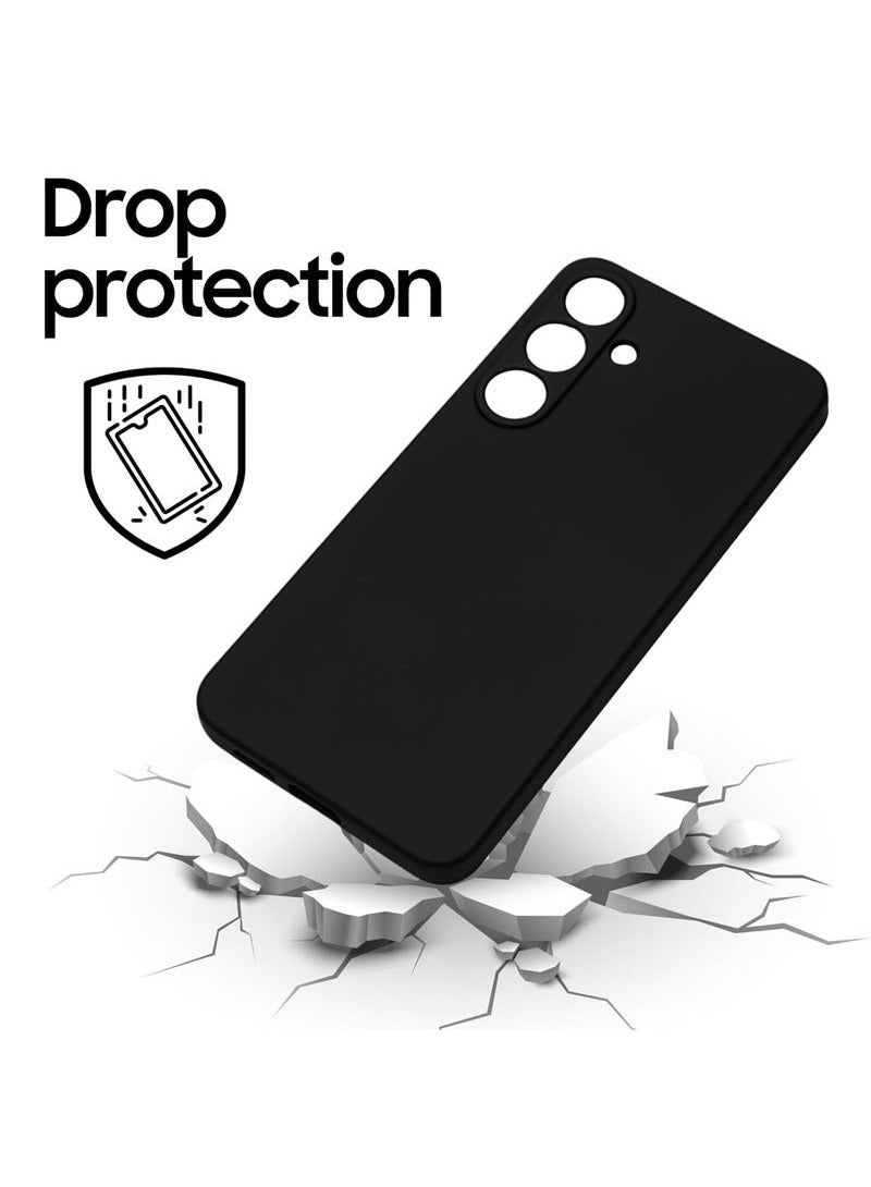 TIGER Samsung Galaxy S25 Case Cover || Scratch-Resistant Liquid Silicone Case | Shockproof Bumper | Anti-Fingerprint Full-Body Protective Cover | Slim & Lightweight | Soft-Touch Matte Finish | Precision Cutouts | Camera & Screen Protection | Durable, Flexible & Easy to Clean | Black - Image 2