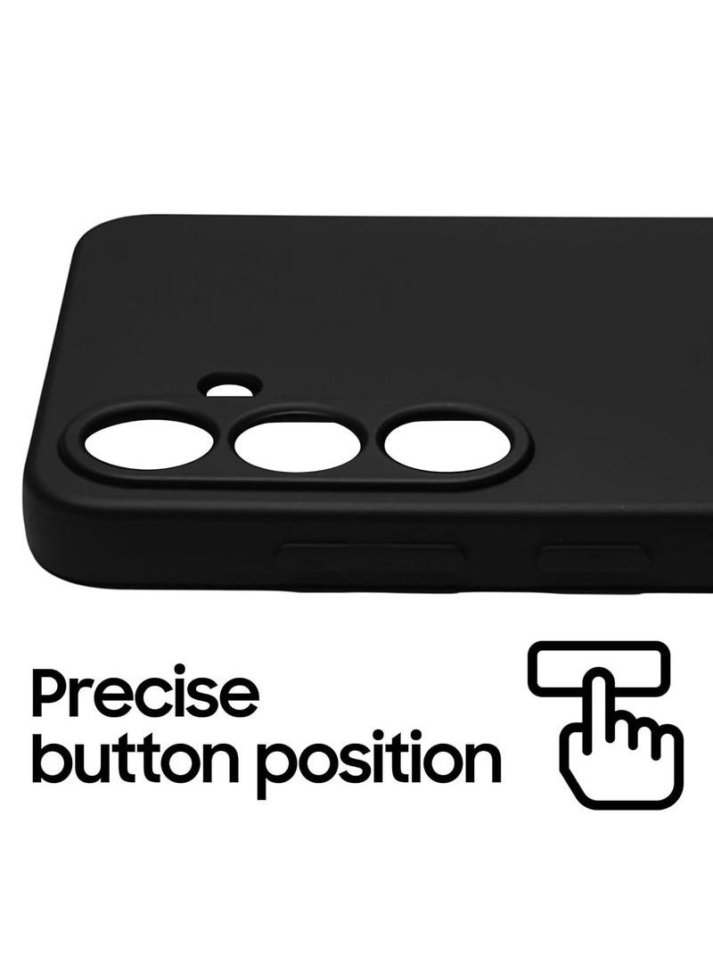 TIGER Samsung Galaxy S25 Case Cover || Scratch-Resistant Liquid Silicone Case | Shockproof Bumper | Anti-Fingerprint Full-Body Protective Cover | Slim & Lightweight | Soft-Touch Matte Finish | Precision Cutouts | Camera & Screen Protection | Durable, Flexible & Easy to Clean | Black - Image 3