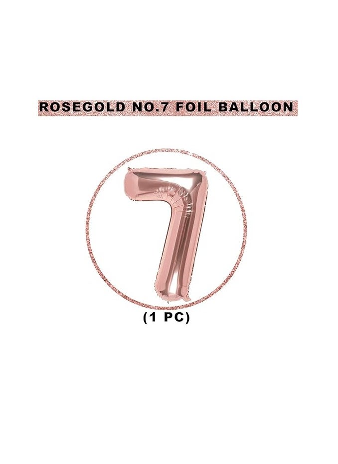 null - 40 Inch Rose Gold Digit Helium Foil Birthday Party Balloons Number 7 - Image 1
