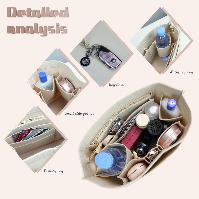 Lckaey منظّم محفظة لـ Longchamp محفظة لـ Longchamp Le Pliage إدراج منظّم 1012-30 كاكي - L - Image 3