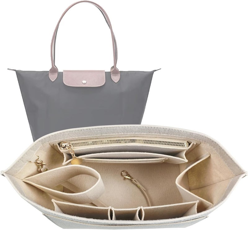 Lckaey منظّم محفظة لـ Longchamp محفظة لـ Longchamp Le Pliage إدراج منظّم 1012-30 كاكي - L - Image 1