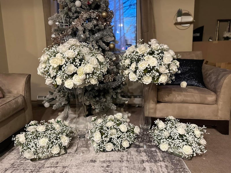 DEEMEI 30 PCS Babys Breath Artificial Flowers Fake Babys Breath Flowers Artificial Bulk White Gypsophila Bouquets Real Touch Faux Flowers for Wedding Floral Arrangement Party Home Decoration - Image 5