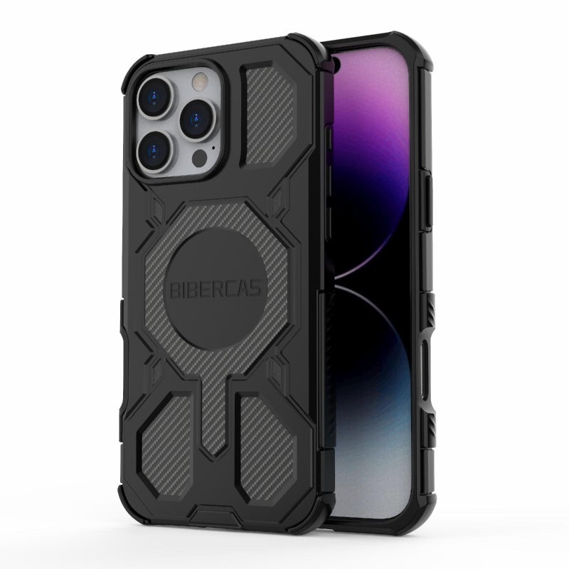 BIBERCAS For Iphone 16 Pro Max Real Color Series Magsafe Shockproof Phone Case(Black) - Image 1