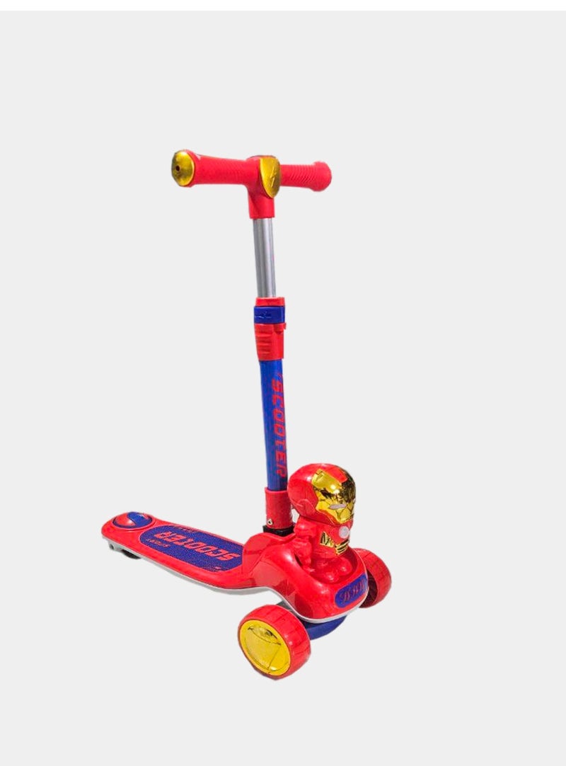 **Three-Wheeled Kids Scooter with Superhero Design – Perfect for Enhancing Balance and Developing Motor Skills in a Fun and Safe Way! (Red Color)**