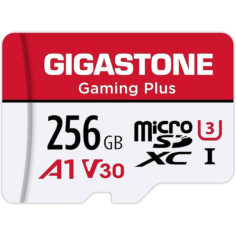 جيجاستون بطاقة ذاكرة مايكرو اس دي 256GB للالعاب بلس، بطاقة ذاكرة MicroSDXC لنينتندو سويتش، 100 ميجابايت/ثانية، تسجيل فيديو 4K، كاميرا اكشن، وايز، جوبرو، كاميرا داش، كاميرا المراقبة، UHS-I A1 U3 V30 - Image 1