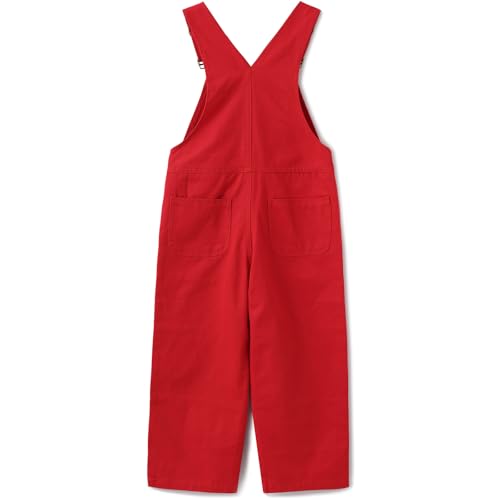 GRANDWISH Boys Canvas Bib Overalls Kids Red Overalls Size 12 - Image 3