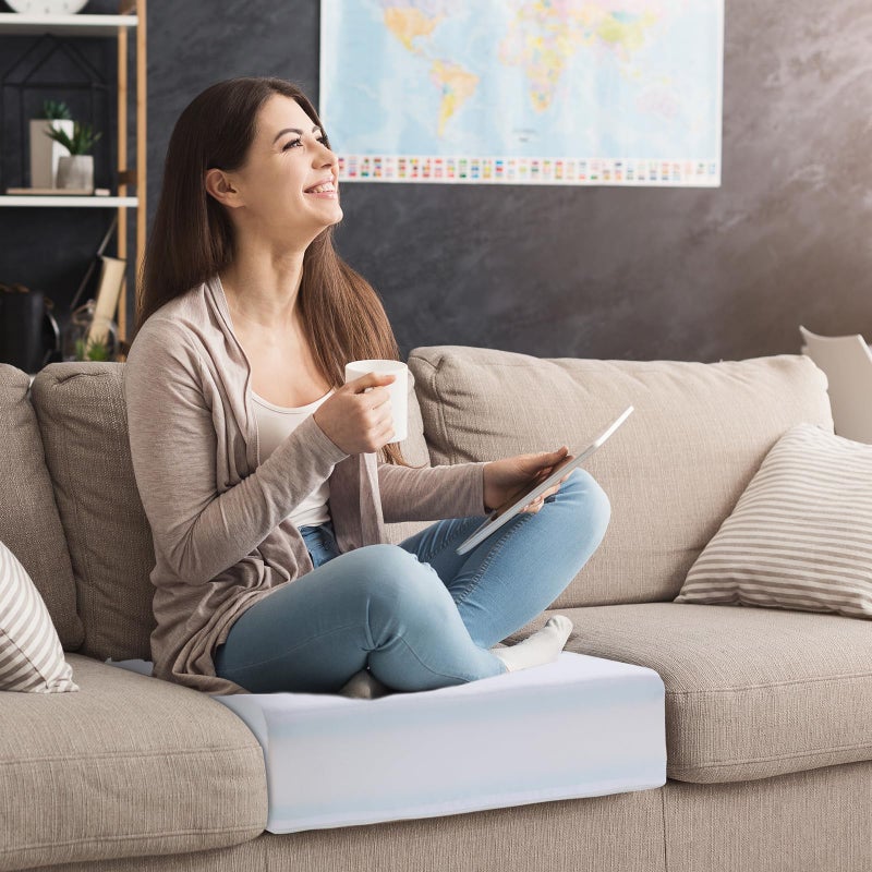 HOMBYS Memory Foam Couch Cushion Replacement, High Density Upholstery Foam Wrapped with Memory Foam & Polyester Batting, Sofa Cushions Inserts with Dacron Fiber Layer,with Removable Cover,6"x24"x24" - Image 5