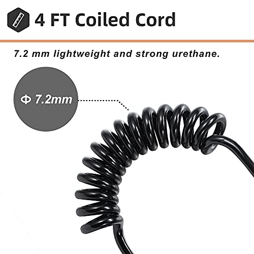 Thurso SURF Bodyboard Leash Wrist Leash 4 Feet 7.2mm Coiled Double Stainless Steel Swivels Anti-Rust Comfortable Padded Neoprene Cuff Lightweight - Image 2