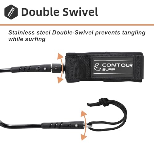 Thurso SURF Bodyboard Leash Wrist Leash 4 Feet 7.2mm Coiled Double Stainless Steel Swivels Anti-Rust Comfortable Padded Neoprene Cuff Lightweight - Image 3