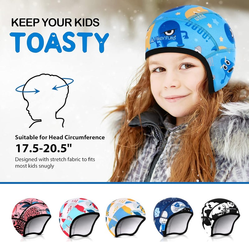 HIKENTURE Kids Skull Cap Helmet Liner Winter Hat for Boys and Girls Beanie Ski Hat with Thermal Fleece for Snow Sports… - Image 3