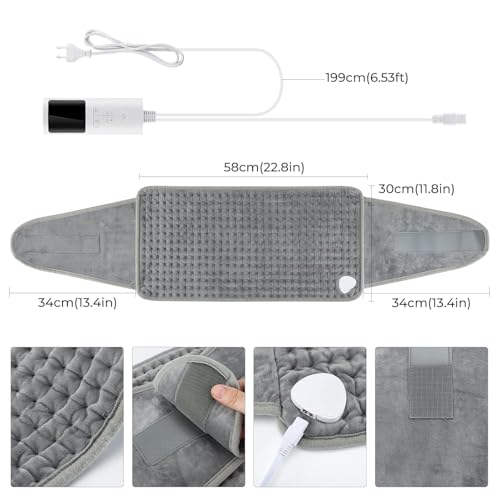 SKYLIGHT Electric Heating Waist Pad, Heating Pads for Back Pain Relief with 9 Heating Settings and 4 Auto-Off, Heating Pad for Cramps, Lumbar, Sore Muscles, Shoulder, Abdominal, Knee, Neck - Image 3