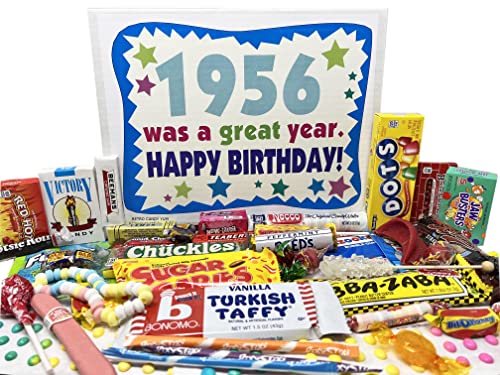 RETRO CANDY YUM ~ 1956 70th Birthday Gift Box of Nostalgic Candy from Childhood for 70 Year Old Man or Woman Born 1956 - Image 1