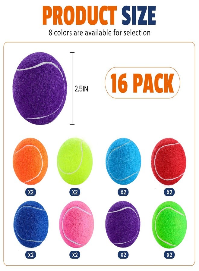 FURWEY Tennis Balls for Dogs 16 Pack,2.5 inches,Durable and Non-Toxic Dog Toys Balls with Mesh Bag,Colorful Fetch Toys Balls for pet Dog (Non Squeaky) - Image 2